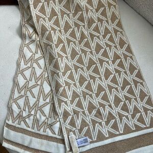 Michael Kors Tan and Cream Logo Scarf